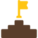 A podium with a yellow flag on top.